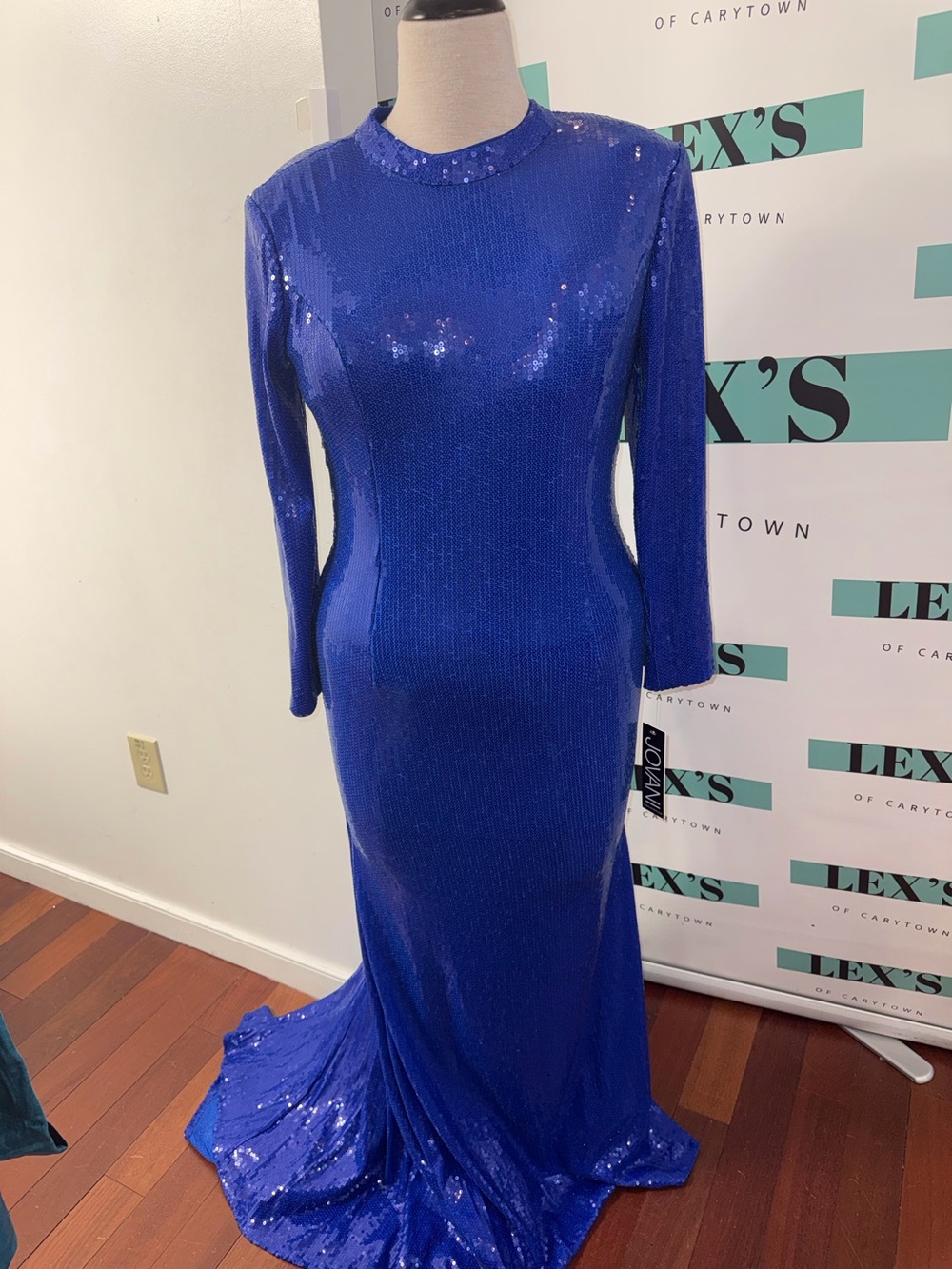 Jovani Sequin Long Sleeve High Neck Gown